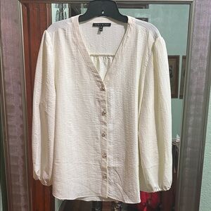 Chic Ivory Button-Down Blouse